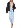 imageLevis Womens Box Quilted Faux Leather Jacket with Jersey HoodBlack