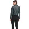 imageLevis Womens Cropped Faux Leather Motorcycle JacketPetrol Green Croc