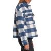 imageLevis womens Wool Blend Shorty Shirt JacketBlueWhite Check Plaid