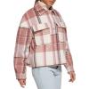 imageLevis womens Wool Blend Shorty Shirt JacketCameo Pink Plaid