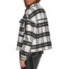 imageLevis womens Wool Blend Shorty Shirt JacketCreamTanBlack Plaid