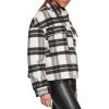 imageLevis womens Wool Blend Shorty Shirt JacketCreamTanBlack Plaid