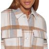 imageLevis womens Wool Blend Shorty Shirt JacketLight GreyCamel Plaid