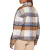 imageLevis womens Wool Blend Shorty Shirt JacketNavyCamel Plaid