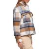 imageLevis womens Wool Blend Shorty Shirt JacketNavyCamel Plaid