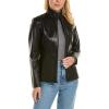 imageKenneth Cole Womens Exposed Zip Faux Leather CoatBlack