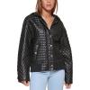 imageLevis Womens Box Quilted Faux Leather Jacket with Jersey HoodBlack