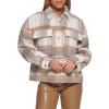 imageLevis womens Wool Blend Shorty Shirt JacketLight GreyCamel Plaid