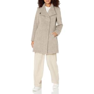 imageKenneth Cole Womens Military Wool Blend OvercoatAsymmetrical Camel