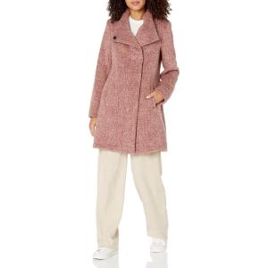 imageKenneth Cole Womens Military Wool Blend OvercoatAsymmetrical Red