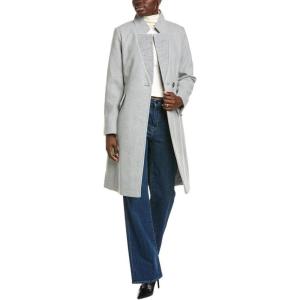 imageKenneth Cole Womens Military Wool Blend OvercoatChic Light Grey