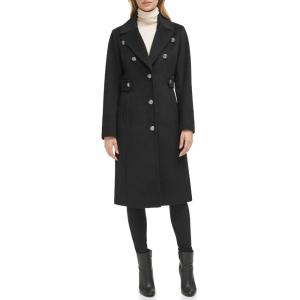 imageKenneth Cole Womens Military Wool Blend OvercoatMilitary Black