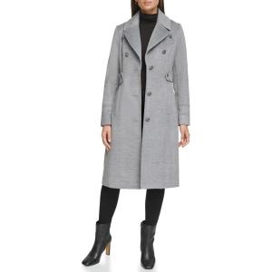 imageKenneth Cole Womens Military Wool Blend OvercoatMilitary Grey