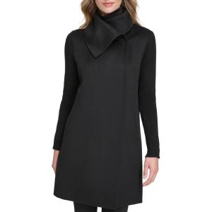 imageKenneth Cole Womens Military Wool Blend OvercoatOversized Collar Black