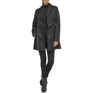 imageKenneth Cole Womens Trench Coat with Waist Tie Belt and Notch CollarBlack