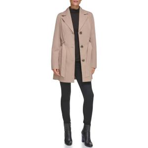 imageKenneth Cole Womens Trench Coat with Waist Tie Belt and Notch CollarKhaki