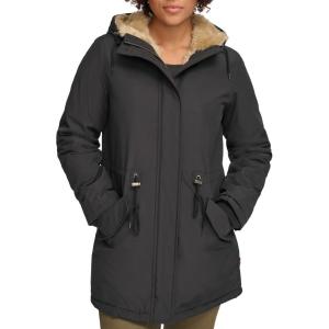 imageLevis Womens Faux Fur Lined Hooded Parka JacketBlackTan Faux Fur