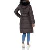 imageCole Haan Womens Essential Down Coat with Faux Fur Trim HoodBlack