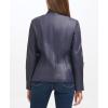 imageCole Haan Womens Leather Wingtip Collared JacketMidnight