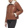 imageLevis Womens Breanna Faux Leather Puffer Jacket with Sherpa Lined CollarCamel