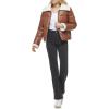 imageLevis Womens Breanna Faux Leather Puffer Jacket with Sherpa Lined CollarCamel