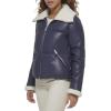imageLevis Womens Breanna Faux Leather Puffer Jacket with Sherpa Lined CollarOdyssey Grey