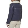 imageLevis Womens Breanna Faux Leather Puffer Jacket with Sherpa Lined CollarOdyssey Grey