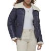 imageLevis Womens Breanna Faux Leather Puffer Jacket with Sherpa Lined CollarOdyssey Grey