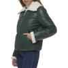 imageLevis Womens Breanna Faux Leather Puffer Jacket with Sherpa Lined CollarPine Green