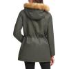 imageLevis Womens Sherpa Lined MidLength Performance Park Jacket with Faux Fur CollarArmy GreenSherpa Lining