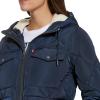 imageLevis Womens Soft Sherpa Lined Diamond Quilted Long Parka JacketNavy