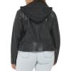 imageLevis Womens The Classic Faux Leather Motorcycle Jacket Regular ampamp Plus SizeBlack Hooded