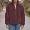 imageLevis womens Zip Up Sherpa Teddy Jacket Standard ampamp Plus SizesDark Chocolate