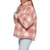 imageLevis womens Zip Up Sherpa Teddy Jacket Standard ampamp Plus SizesPink Plaid