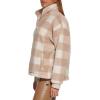 imageLevis womens Zip Up Sherpa Teddy Jacket Standard ampamp Plus SizesSesame Plaid