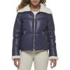 imageLevis Womens Breanna Faux Leather Puffer Jacket with Sherpa Lined CollarOdyssey Grey