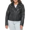 imageLevis Womens The Classic Faux Leather Motorcycle Jacket Regular ampamp Plus SizeBlack Hooded