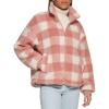 imageLevis womens Zip Up Sherpa Teddy Jacket Standard ampamp Plus SizesPink Plaid