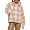 imageLevis womens Zip Up Sherpa Teddy Jacket Standard ampamp Plus SizesSesame Plaid