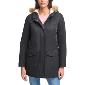 imageLevis Womens Sherpa Lined MidLength Performance Park Jacket with Faux Fur CollarBlack