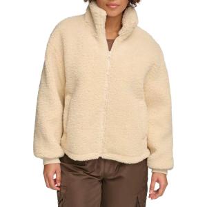 imageLevis womens Zip Up Sherpa Teddy Jacket Standard ampamp Plus SizesCrme Brulee