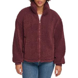 imageLevis womens Zip Up Sherpa Teddy Jacket Standard ampamp Plus SizesDark Chocolate