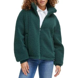 imageLevis womens Zip Up Sherpa Teddy Jacket Standard ampamp Plus SizesDarkest Spruce