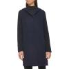 imageKenneth Cole Womens Hooded Double Face Wool with Hidden Snap Closure and Rib Knit Sleeve CoatNavy