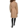 imageKenneth Cole Womens Tweed Textured Asymmetrical Zip Belted Wool Coat with Zipper TrimCamel