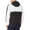 imageLevis Mens Lightweight Taslan Hooded Popover Windbreaker JacketBlackWhite Colorblock