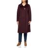 imageKenneth Cole Womens Classic Wool Walker W Three Button Stand Collar and Back Belt DetailMerlot