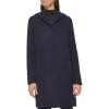 imageKenneth Cole Womens Hooded Double Face Wool with Hidden Snap Closure and Rib Knit Sleeve CoatNavy