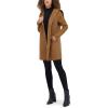 imageKenneth Cole Womens Hooded Double Face Wool with Hidden Snap Closure and Rib Knit Sleeve CoatVicuna