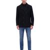 imageKenneth Cole Mens Peak Lapel Wool Topcoat Black